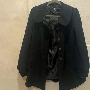 Speckled, vintage-style overcoat.